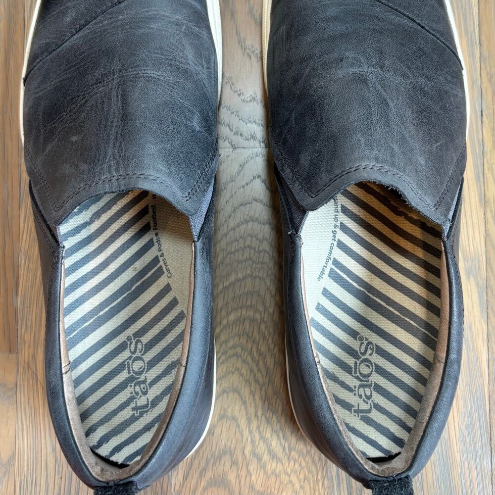 Taos Twin Gore Lux Leather Comfort Sneakers Slip On Steel Gray Womens 10 - Picture 9 of 11